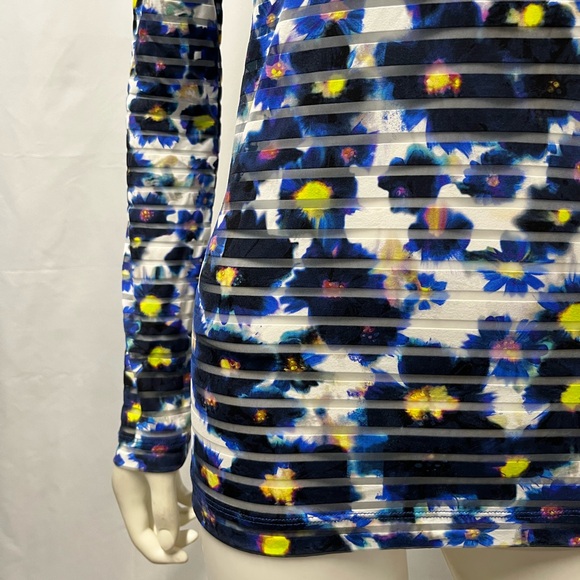 VTG Y2K JEAN PAUL GAULTIER FUZZI Avant Designer Blue Skinny Stretchy Top Women M - Picture 4 of 8